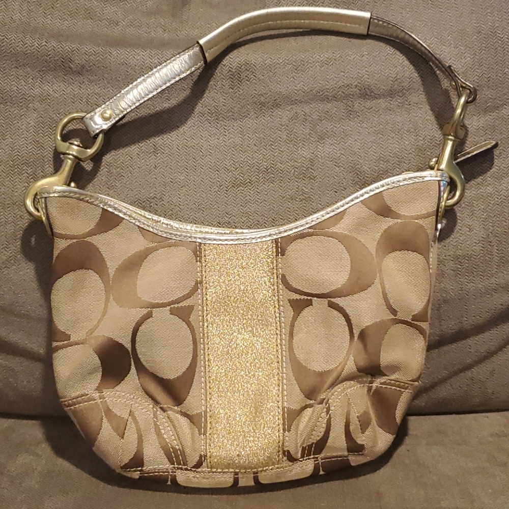 Coach shoulder bag classic brown and gold